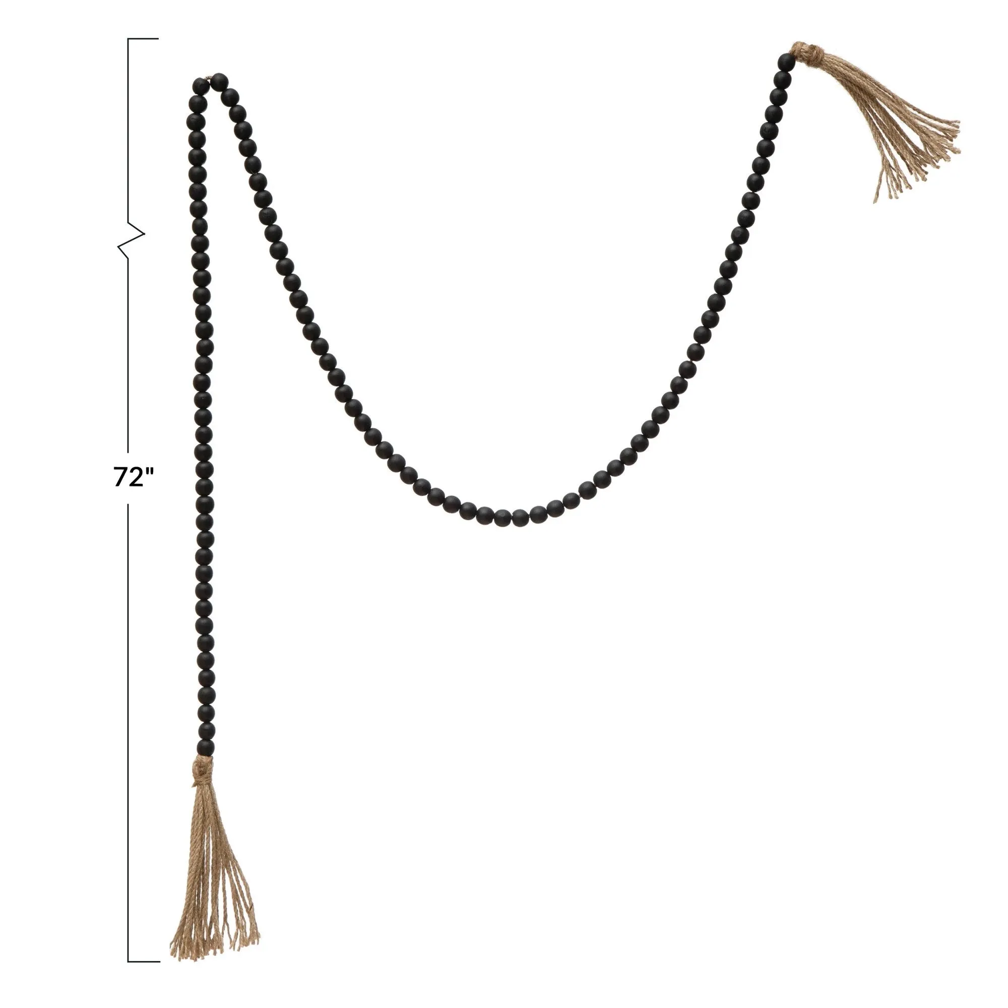 Paulowina Wood Bead Garland with Tassels | Onyx