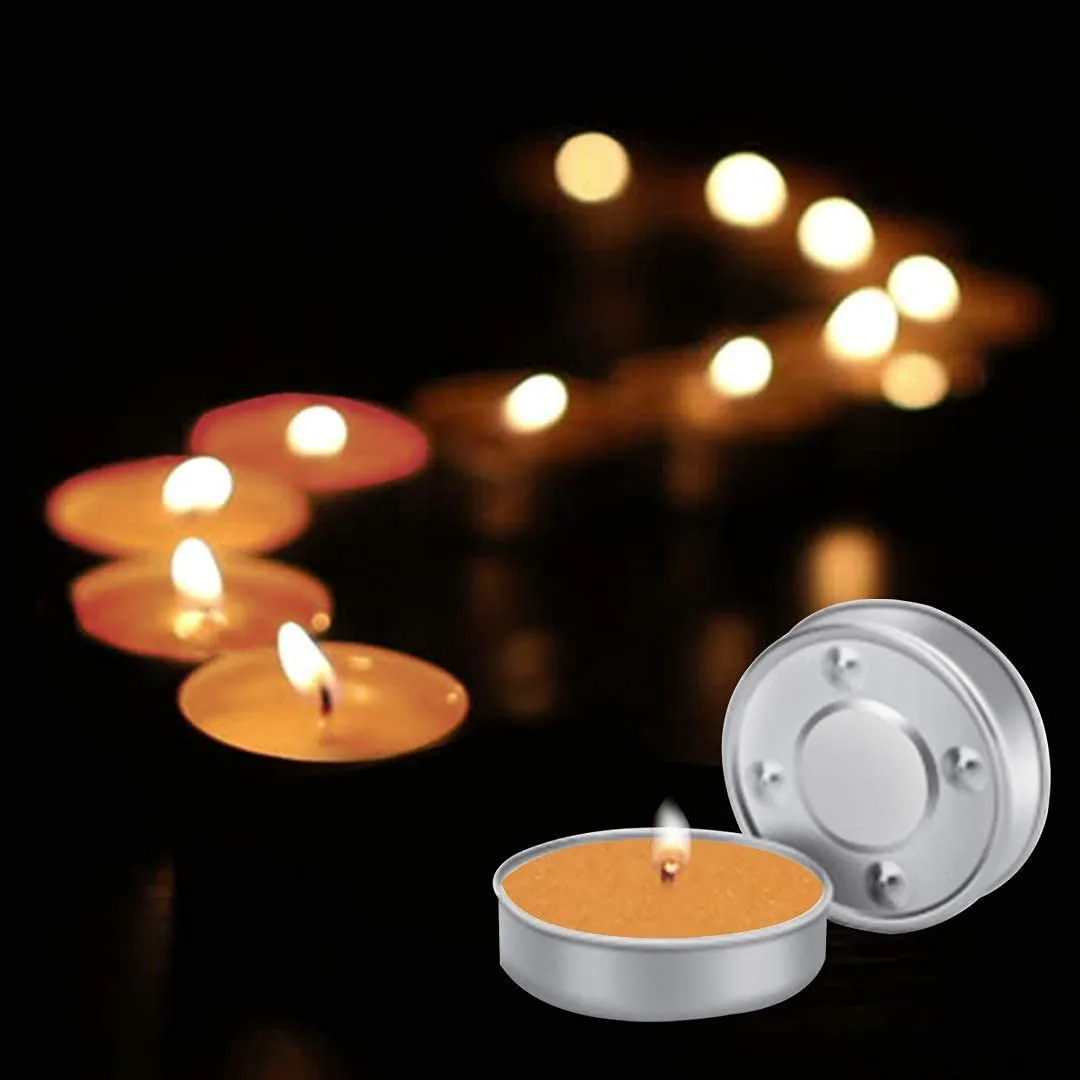 PEEPALCOMM Premium Unscented Smokeless T-Light Candles Set of 150 for Diwali Decoration,Home,Office (Orange Set of 150)