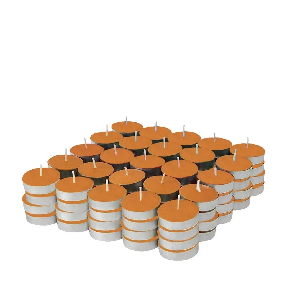 PEEPALCOMM Premium Unscented Smokeless T-Light Candles Set of 150 for Diwali Decoration,Home,Office (Orange Set of 150)