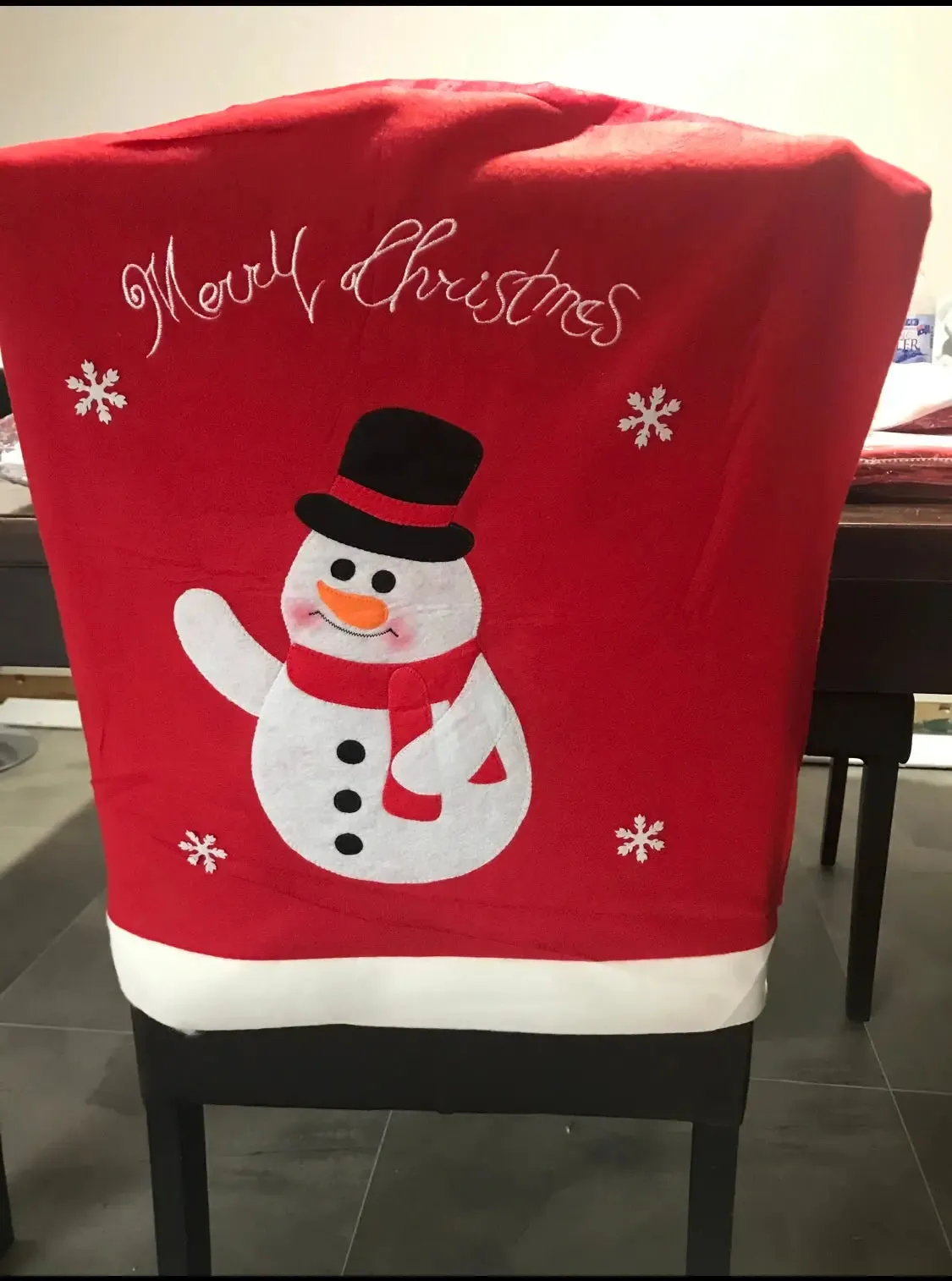 PRE ORDER Snowman design chair cover