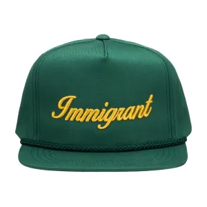 "Immigrant" OG Classic Flat-Bill Snapback- Green/Gold