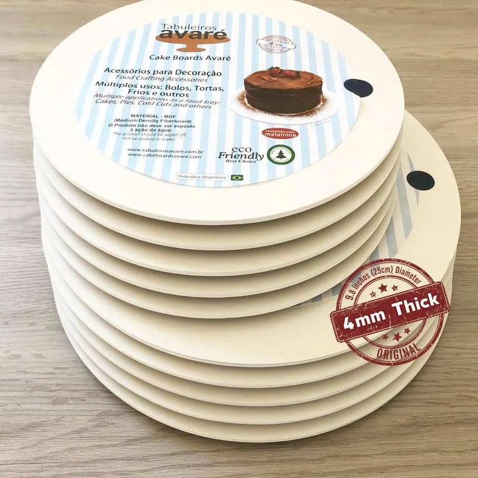 Round MDF 9.8 inches (25cm) Cake Board-4mm thick