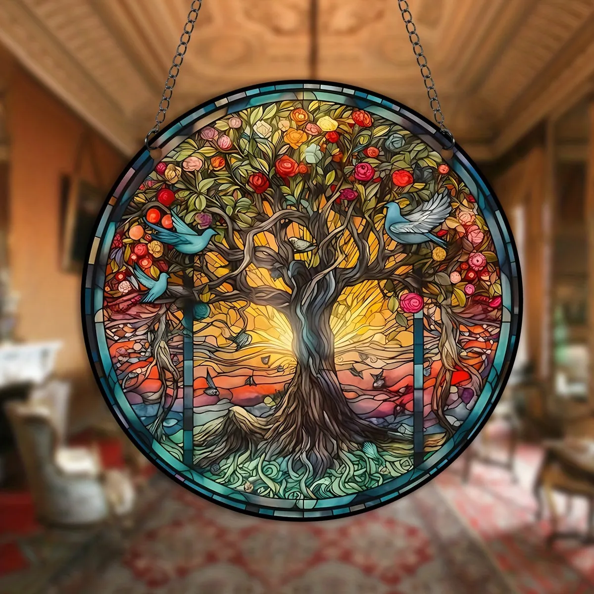 Stunning Tree Stained Window Hanging Perfect Gift for Women