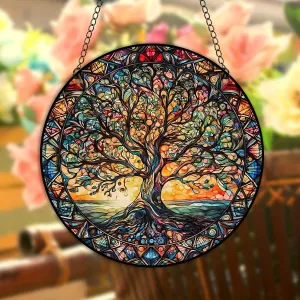 Stunning Tree Stained Window Hanging Perfect Gift for Women