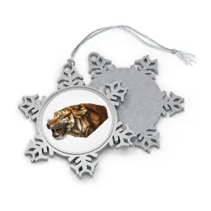 Tiger Pewter Snowflake Ornament