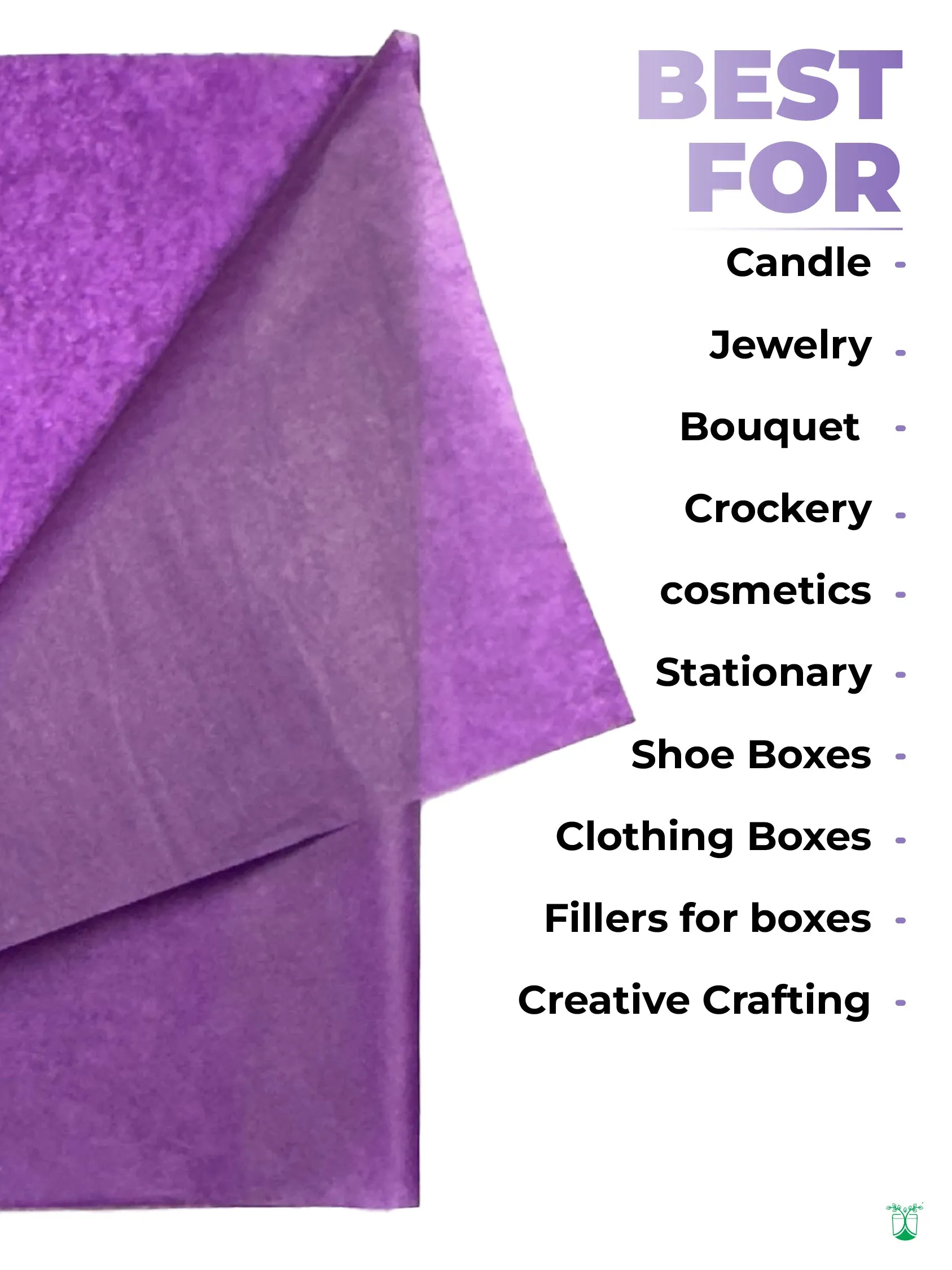 Tissue Paper (Violet). Acid-Free & Sustainable Wrapping Paper.