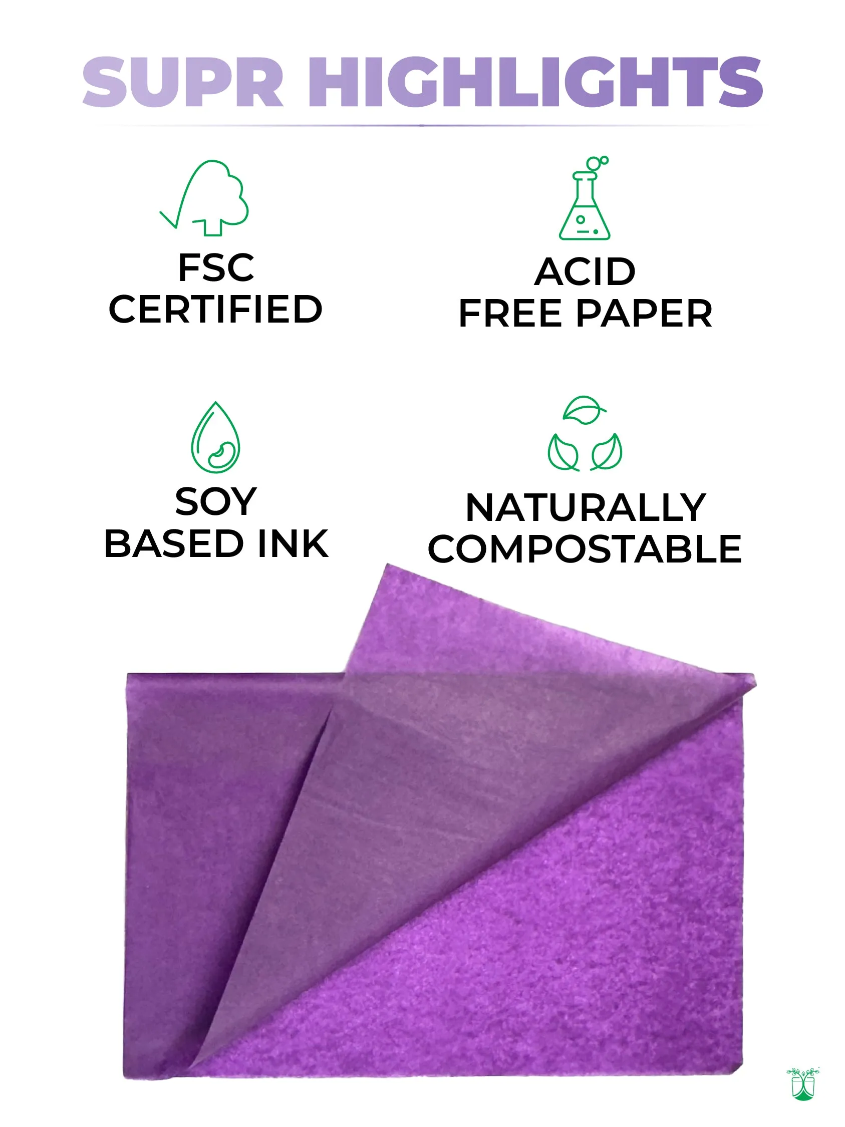 Tissue Paper (Violet). Acid-Free & Sustainable Wrapping Paper.