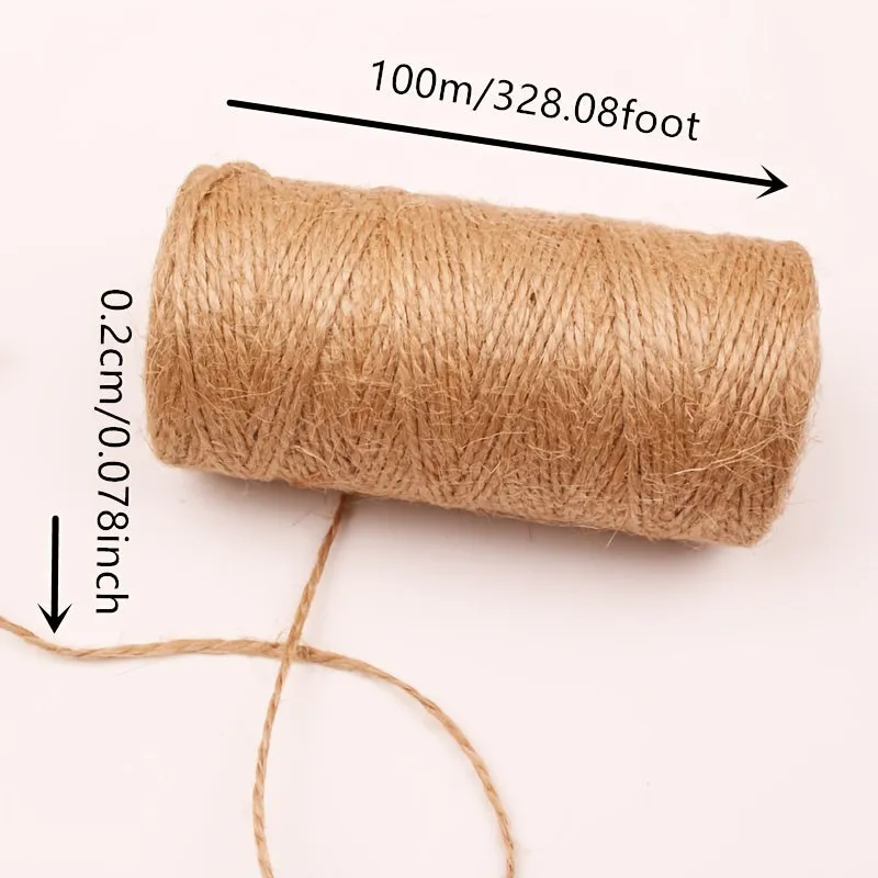 Versatile 100m Jute Twine for Gardening Crafts and Weddings