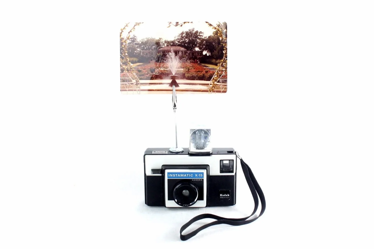 Vintage Camera Photo Holder - Kodak Instamatic X-15 Camera - Wedding Name Card Holder, Photo Stand for Instax Film